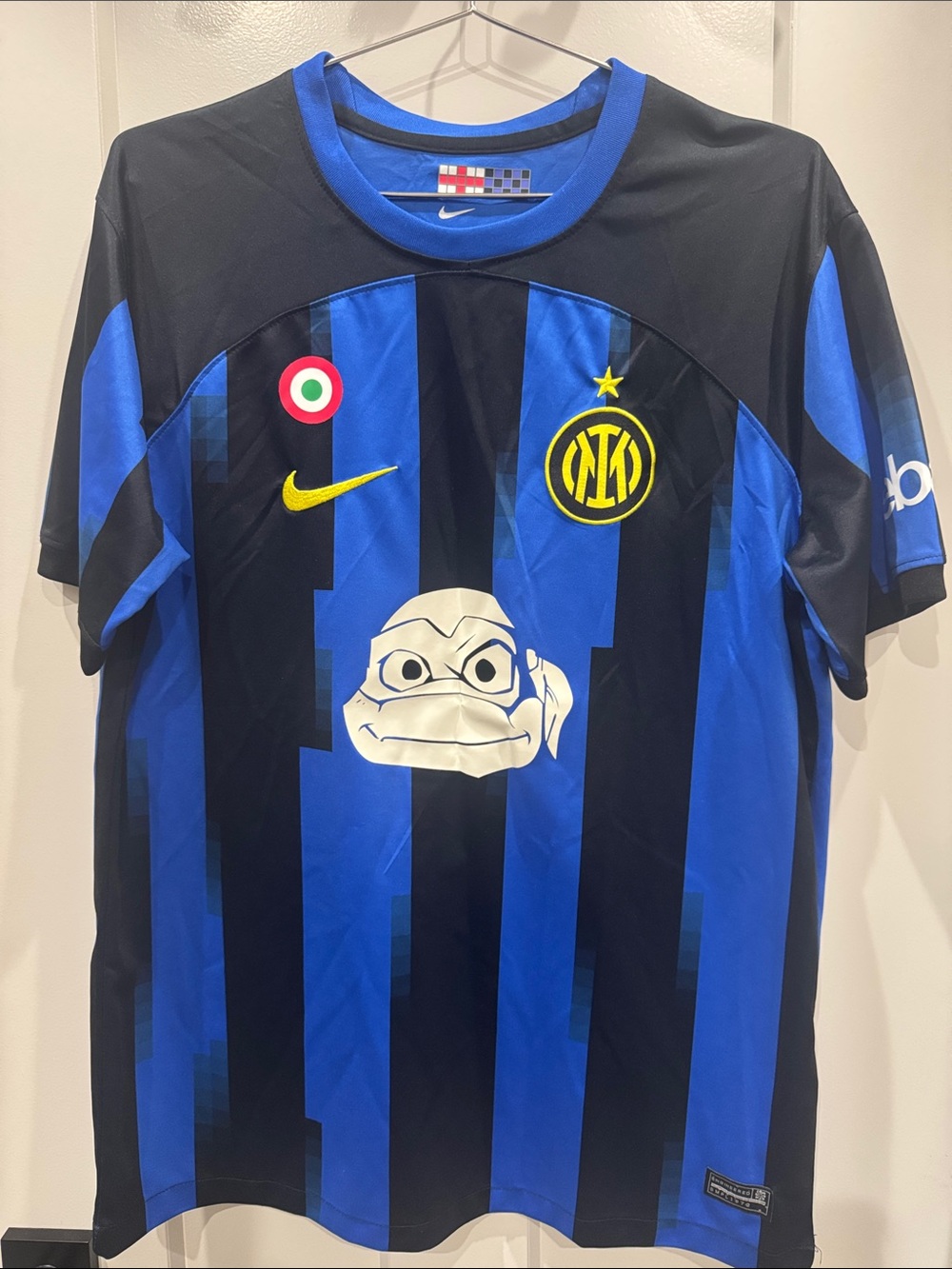Nike Inter Milan Blue & Black Striped Football Jersey LAUTARO 10 TMNT